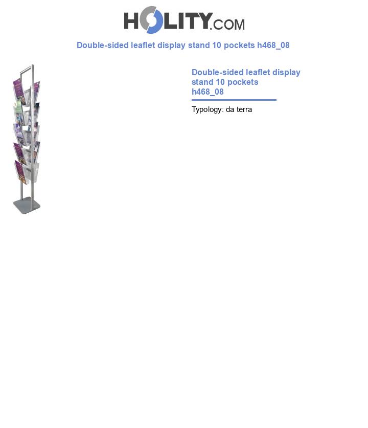 Double-sided leaflet display stand 10 pockets h468_08