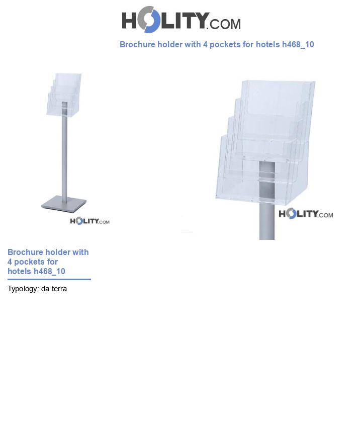 Brochure holder with 4 pockets for hotels h468_10