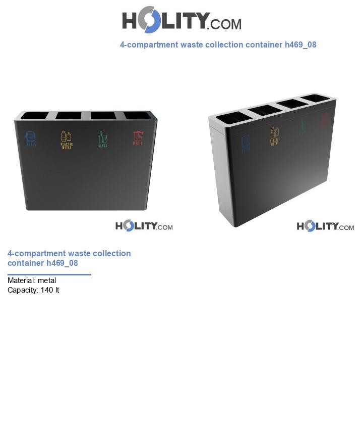 4-compartment waste collection container h469_08