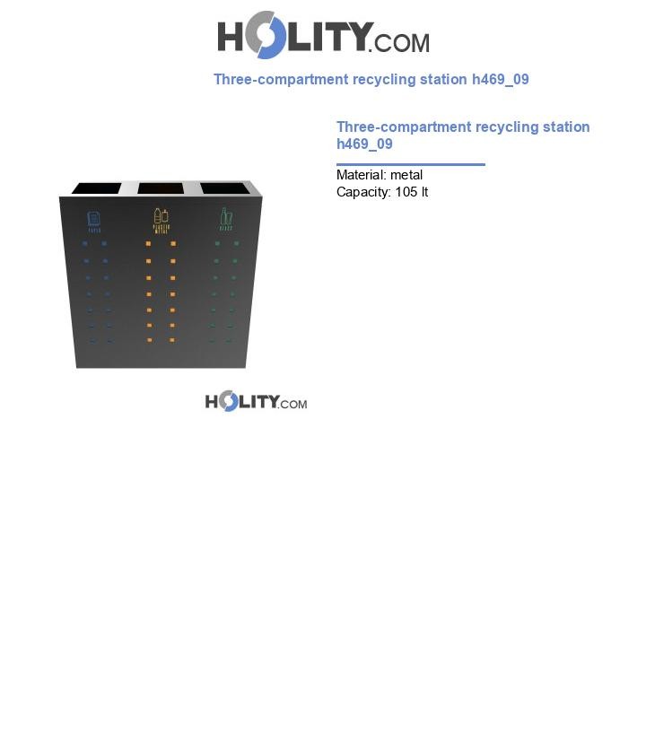 Three-compartment recycling station h469_09