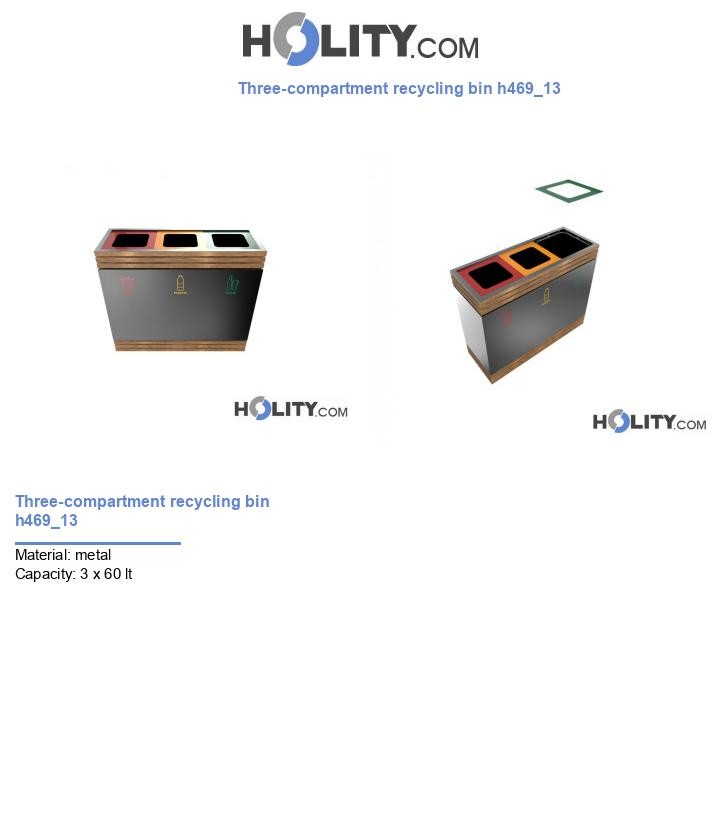 Three-compartment recycling bin h469_13