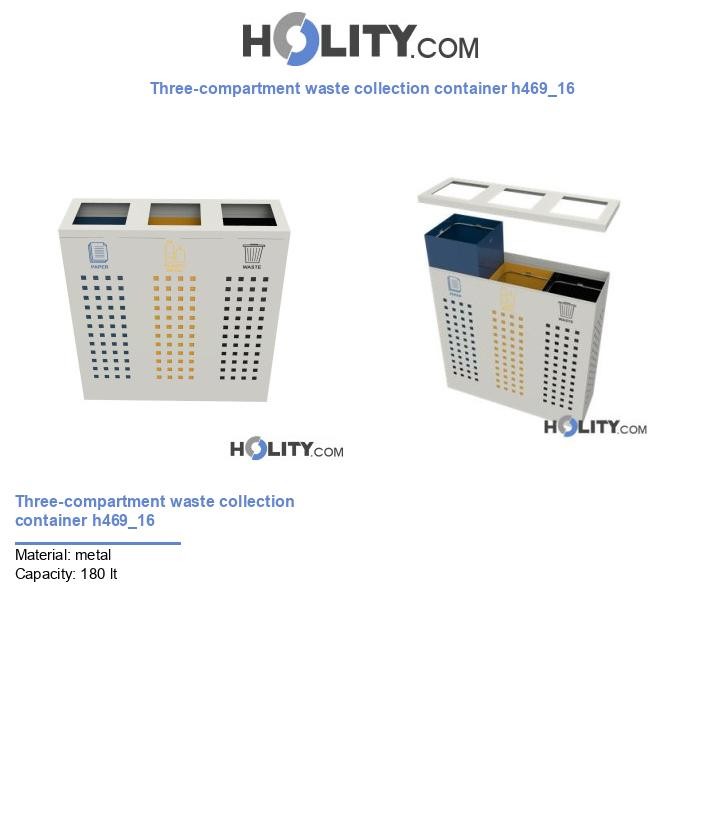 Three-compartment waste collection container h469_16