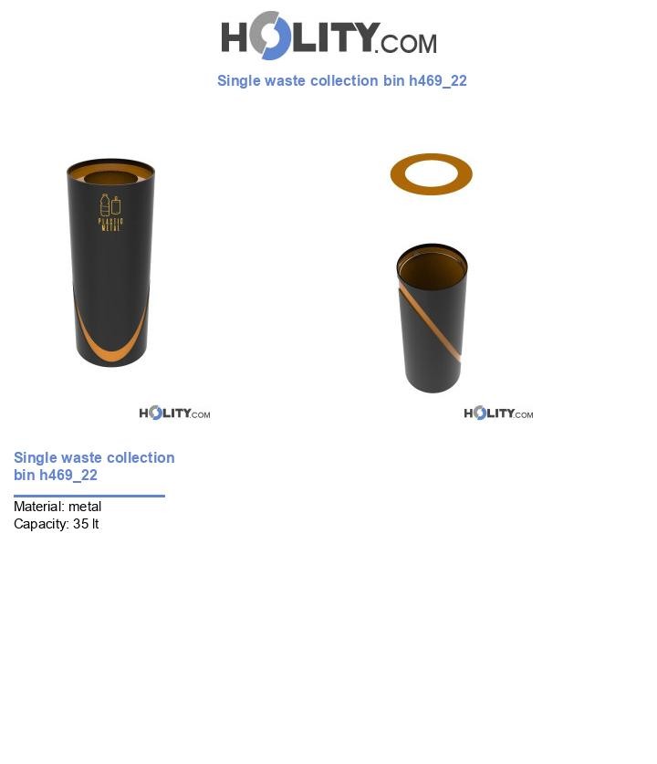 Single waste collection bin h469_22