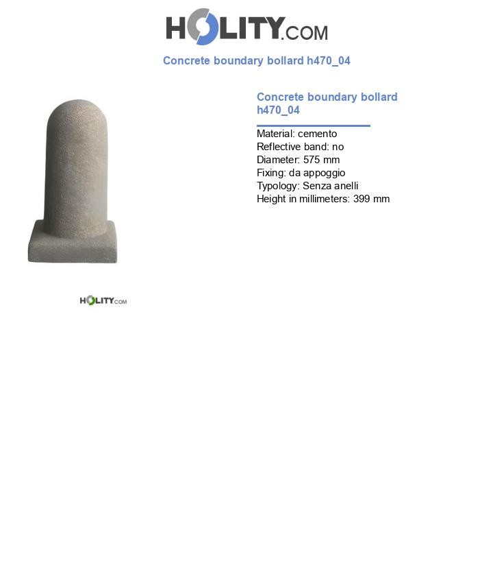Concrete boundary bollard h470_04