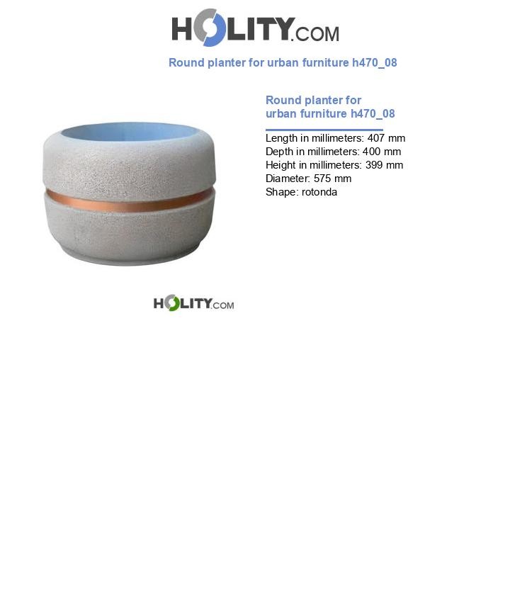 Round planter for urban furniture h470_08