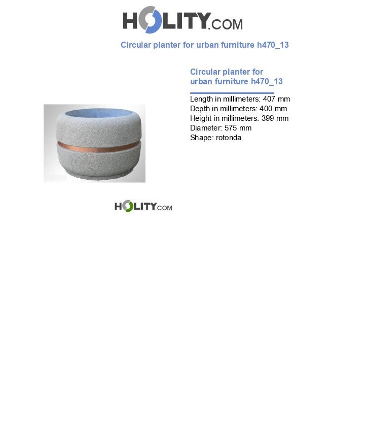 Circular planter for urban furniture h470_13