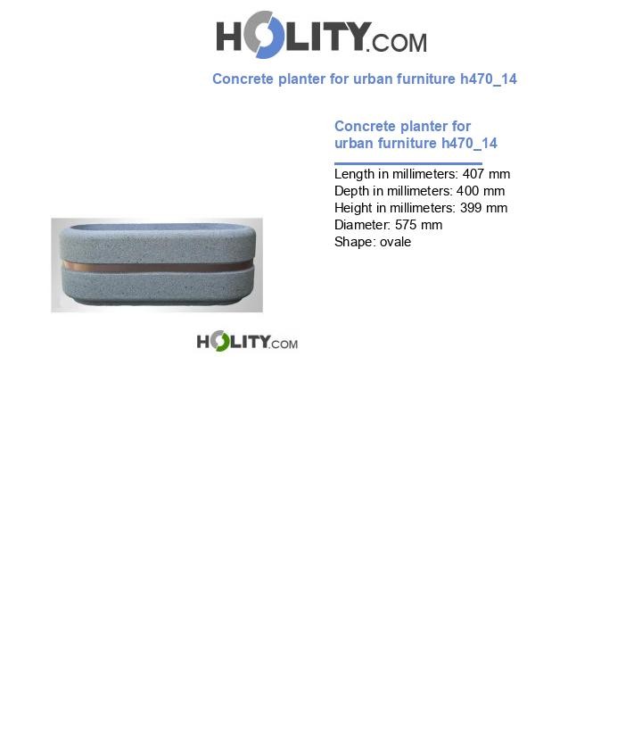Concrete planter for urban furniture h470_14