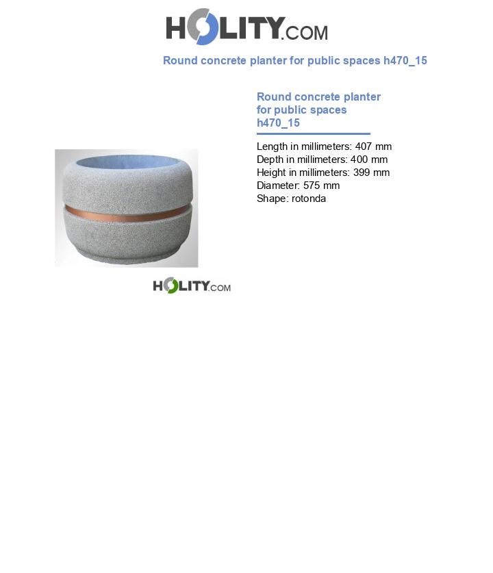 Round concrete planter for public spaces h470_15