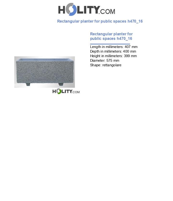 Rectangular planter for public spaces h470_16