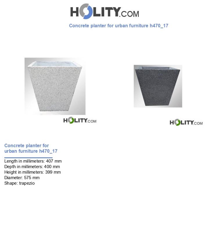 Concrete planter for urban furniture h470_17