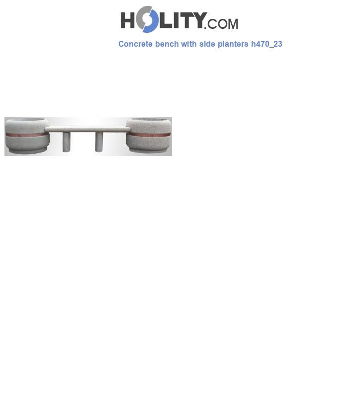 Concrete bench with side planters h470_23