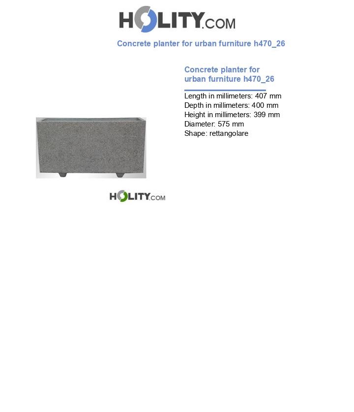 Concrete planter for urban furniture h470_26