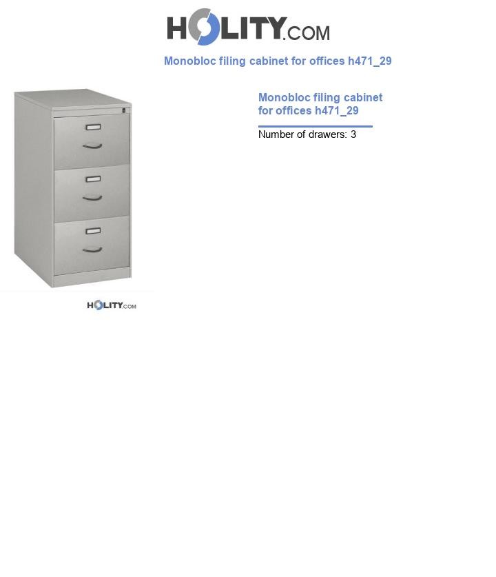 Monobloc filing cabinet for offices h471_29