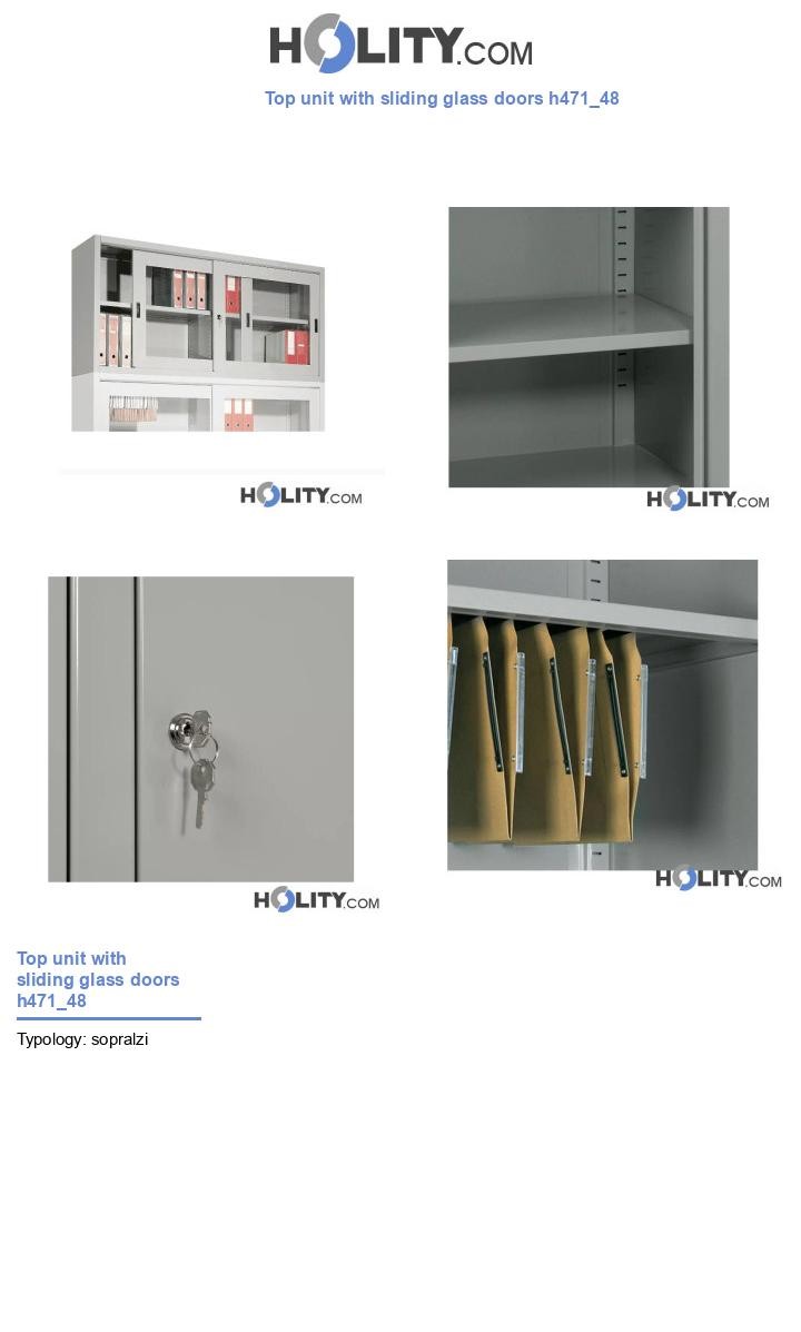Top unit with sliding glass doors h471_48