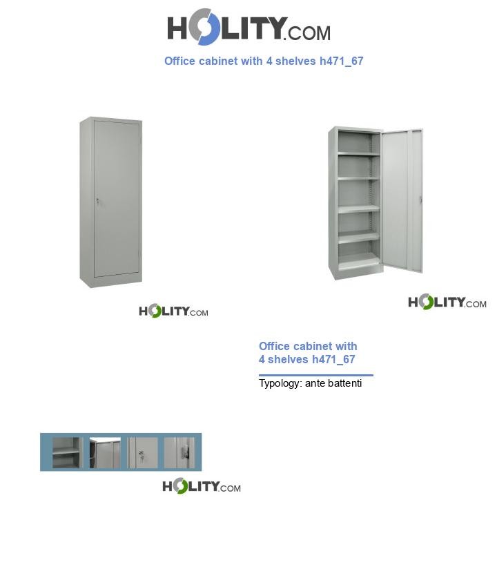 Office cabinet with 4 shelves h471_67