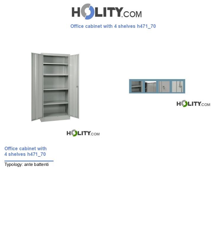 Office cabinet with 4 shelves h471_70