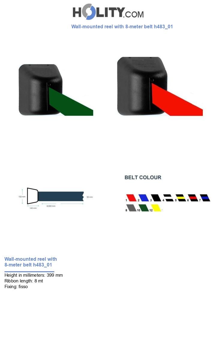 Wall-mounted reel with 8-meter belt h483_01