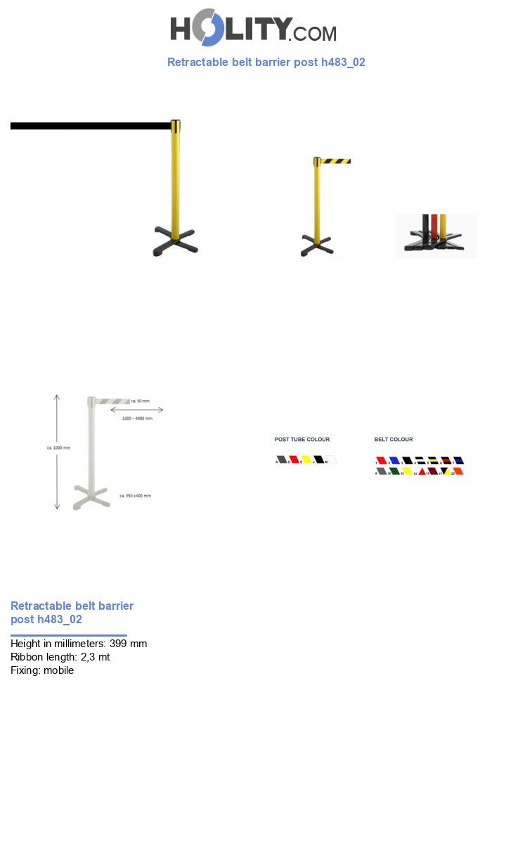 Retractable belt barrier post h483_02