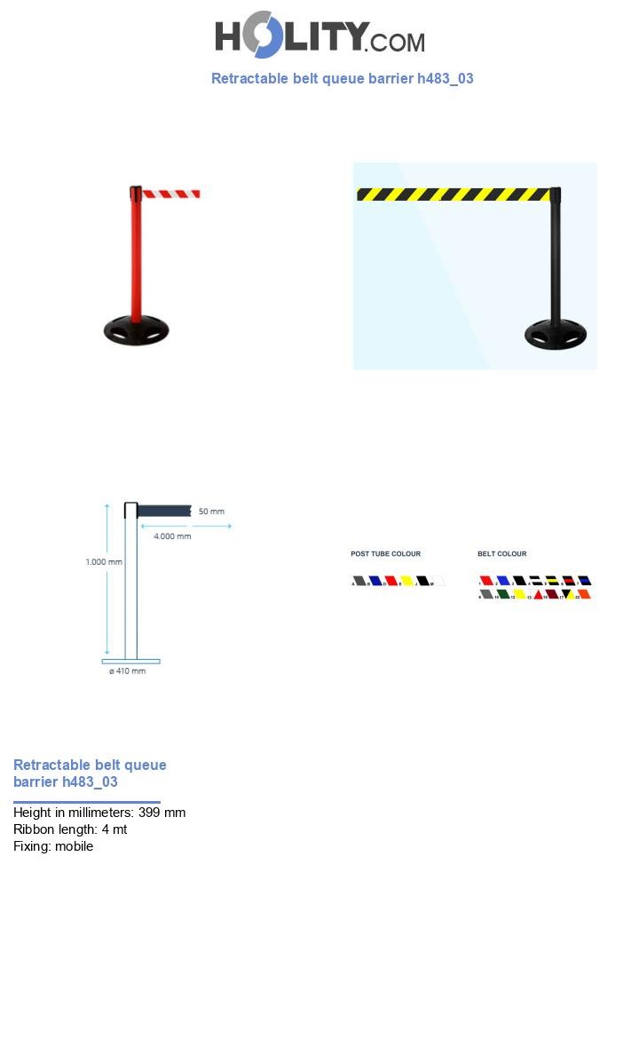 Retractable belt queue barrier h483_03