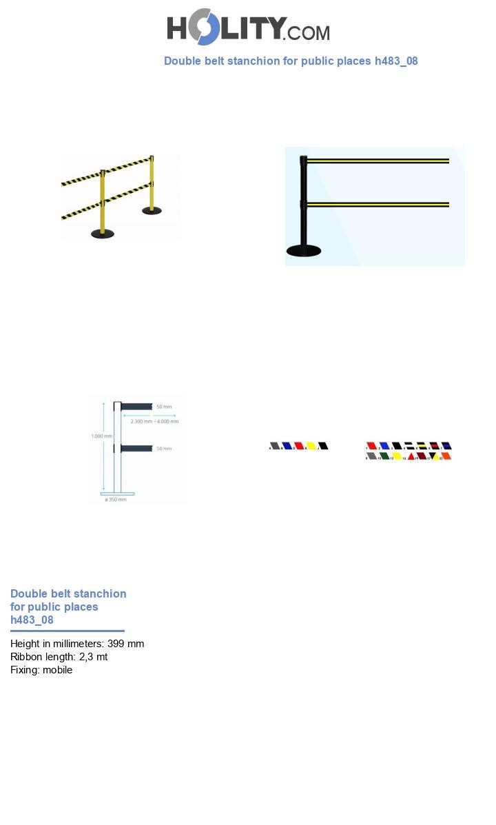 Double belt stanchion for public places h483_08