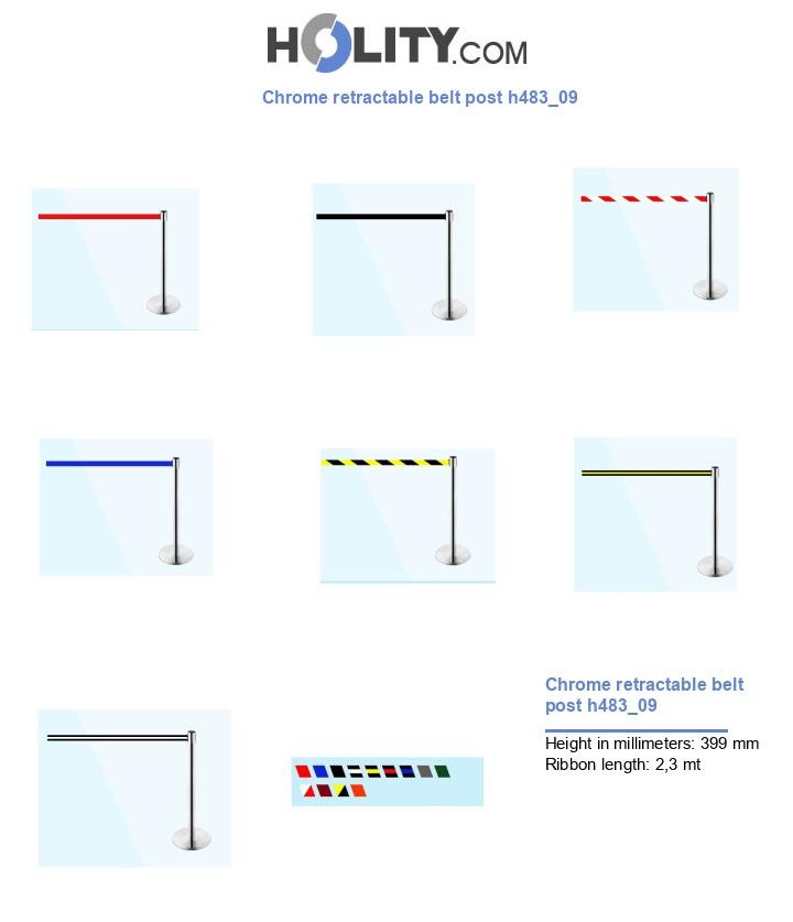 Chrome retractable belt post h483_09