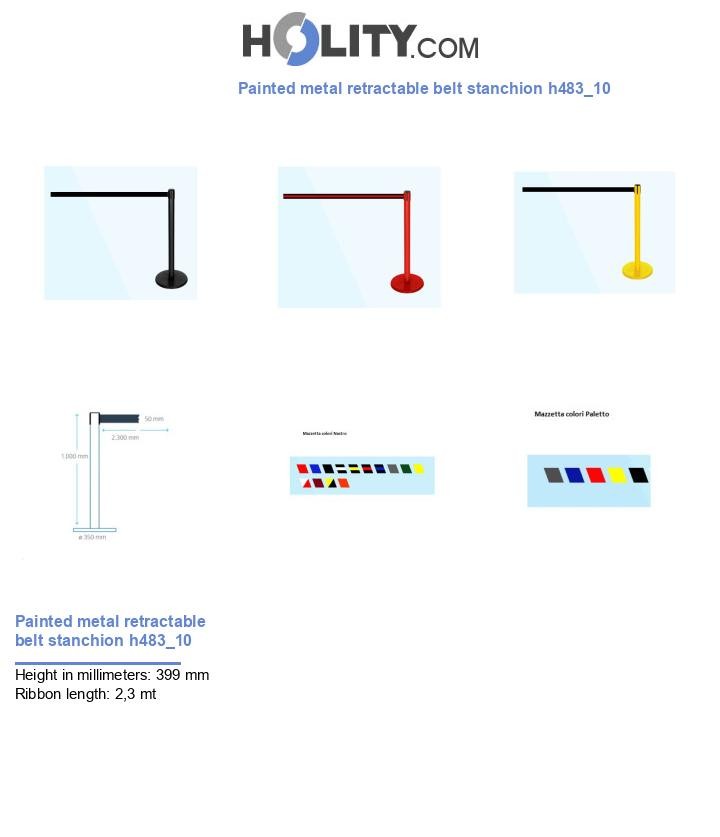 Painted metal retractable belt stanchion h483_10