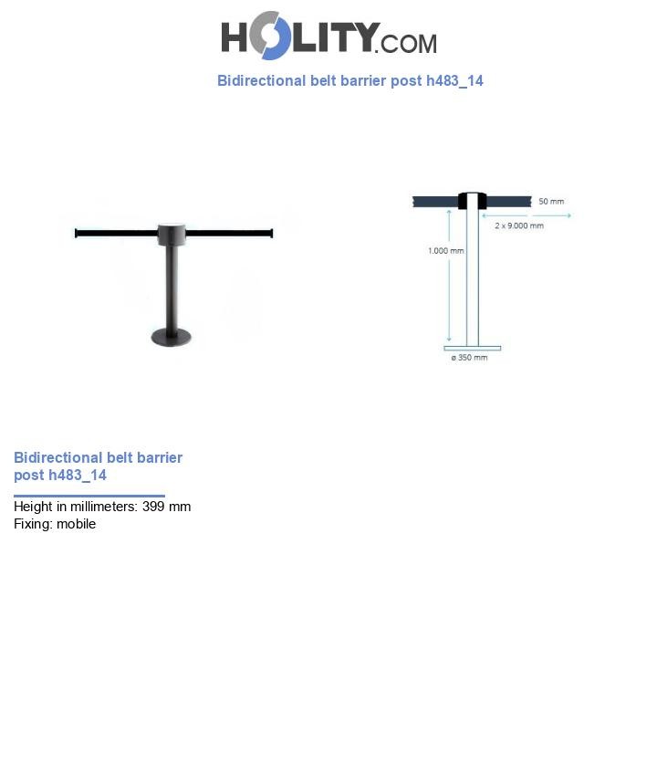 Bidirectional belt barrier post h483_14