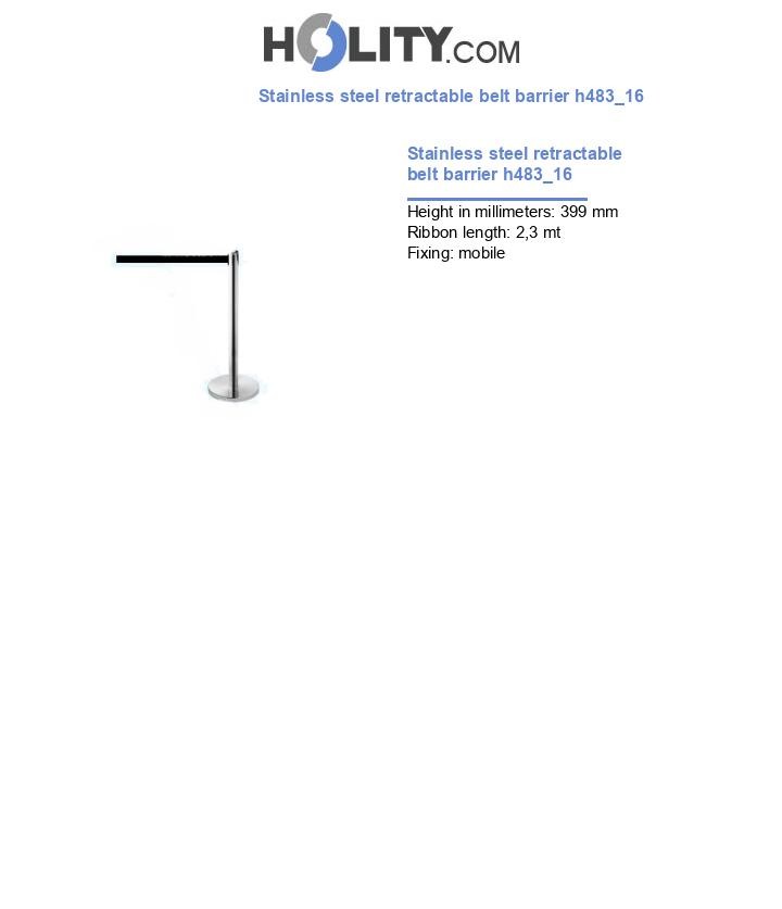 Stainless steel retractable belt barrier h483_16