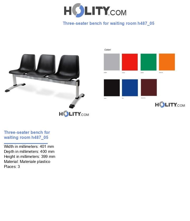 Three-seater bench for waiting room h487_05