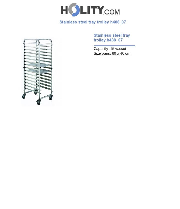 Stainless steel tray trolley h488_07