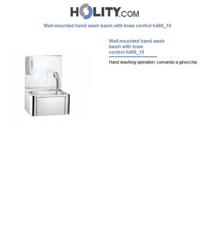 Wall-mounted hand wash basin with knee control h488_10