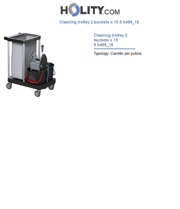 Cleaning trolley 2 buckets x 15 lt h489_16