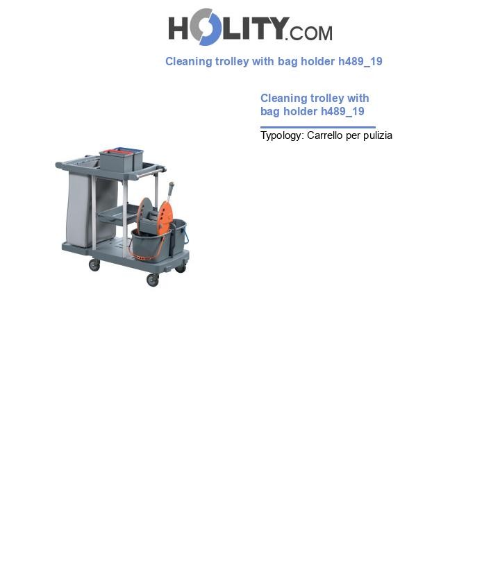 Cleaning trolley with bag holder h489_19