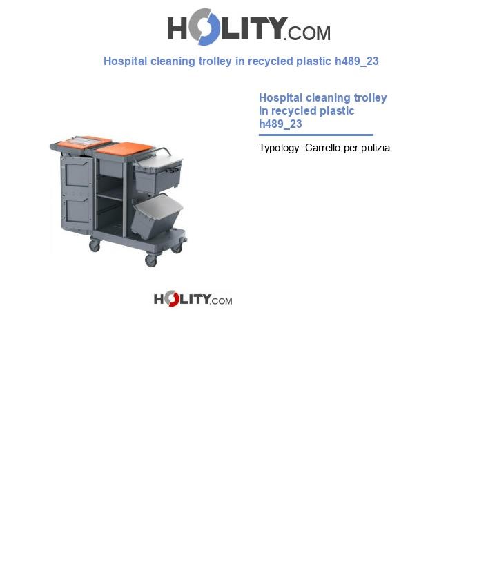 Hospital cleaning trolley in recycled plastic h489_23