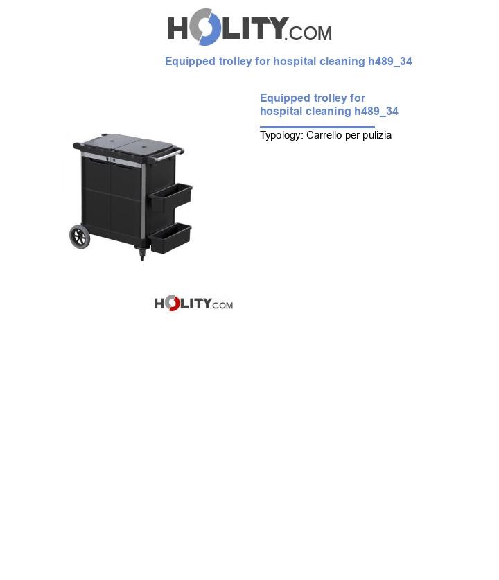 Equipped trolley for hospital cleaning h489_34