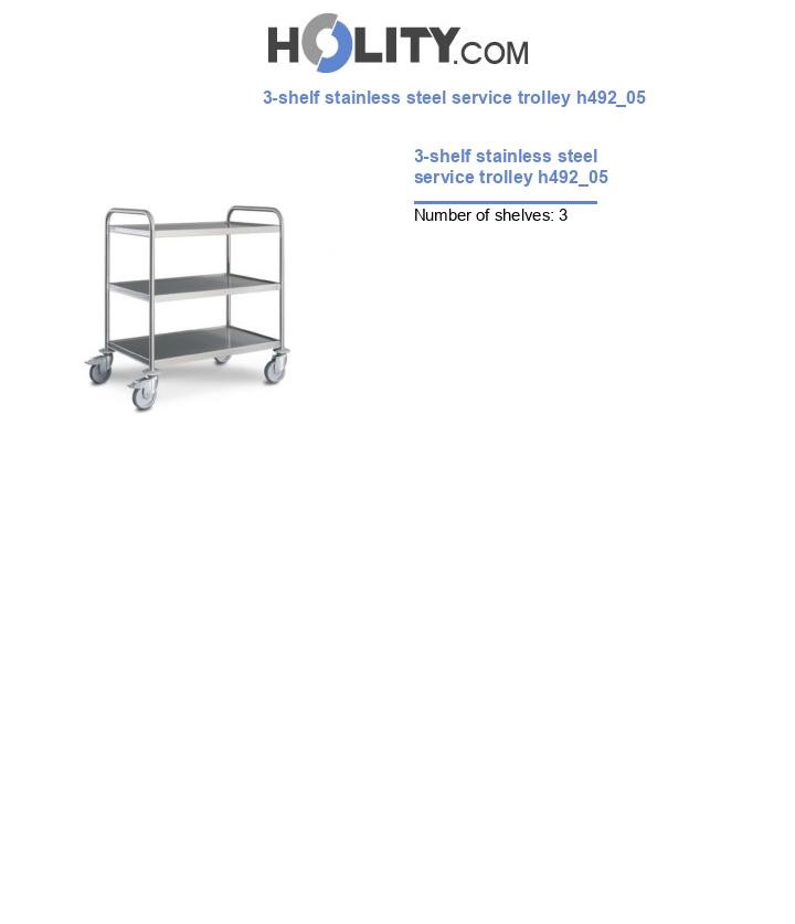 3-shelf stainless steel service trolley h492_05