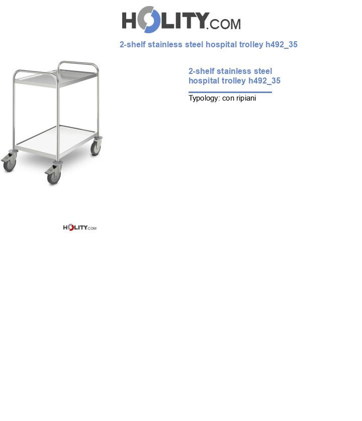 2-shelf stainless steel hospital trolley h492_35