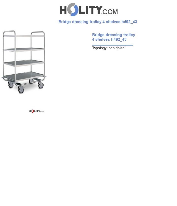 Bridge dressing trolley 4 shelves h492_43
