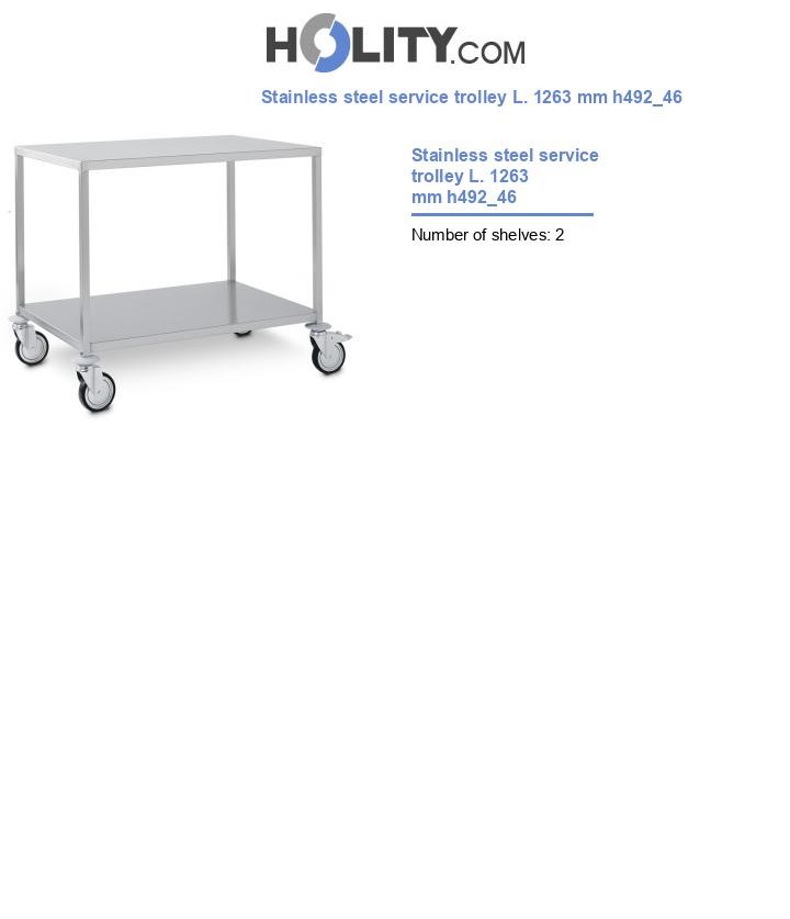 Stainless steel service trolley L. 1263 mm h492_46