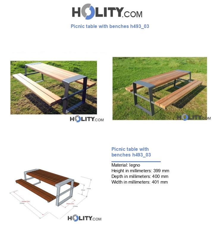 Picnic table with benches h493_03