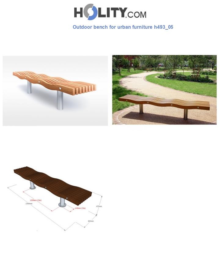 Outdoor bench for urban furniture h493_05