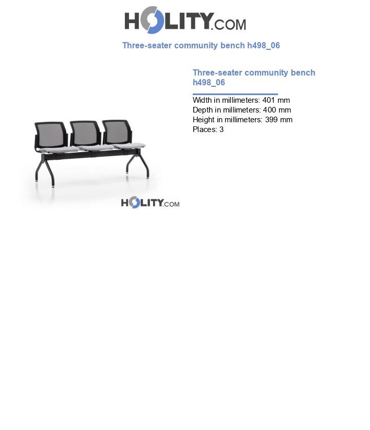Three-seater community bench h498_06