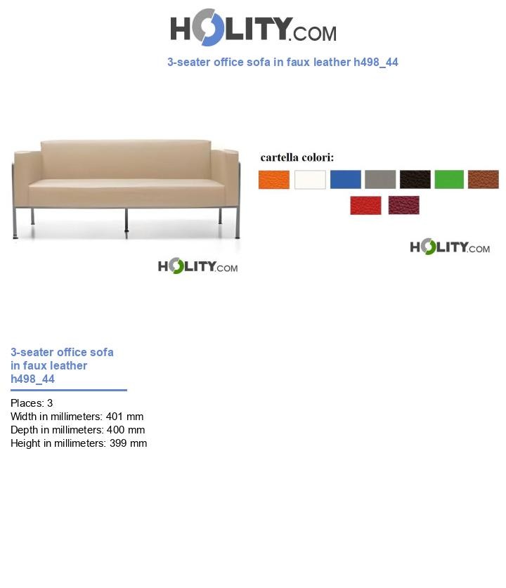 3-seater office sofa in faux leather h498_44