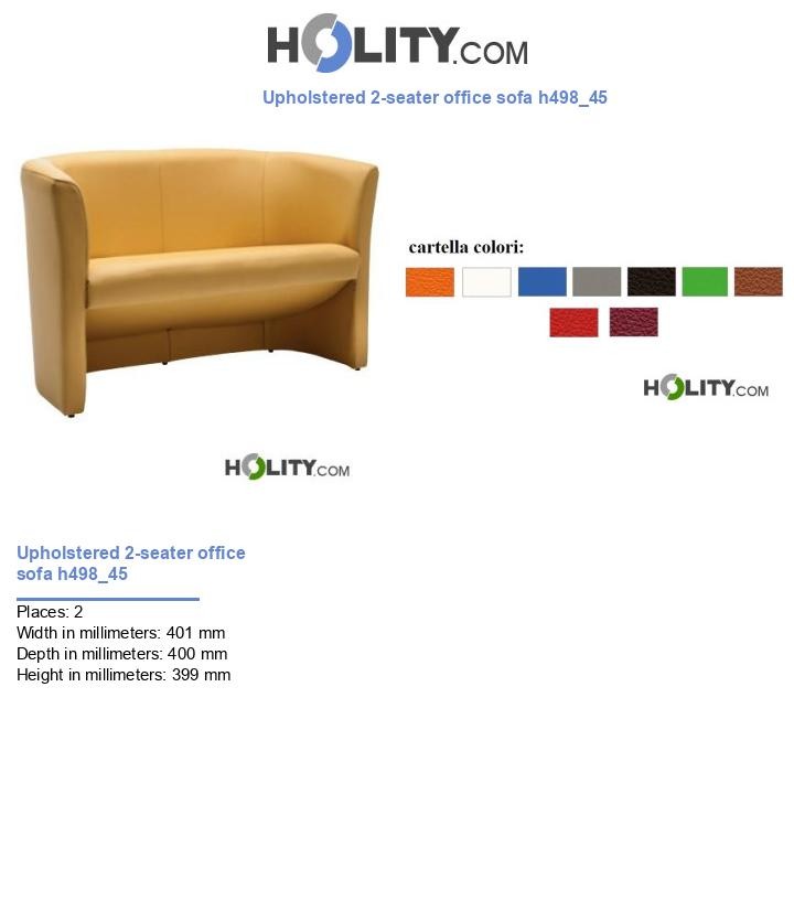 Upholstered 2-seater office sofa h498_45