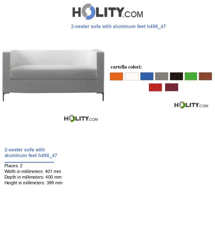 2-seater sofa with aluminum feet h498_47