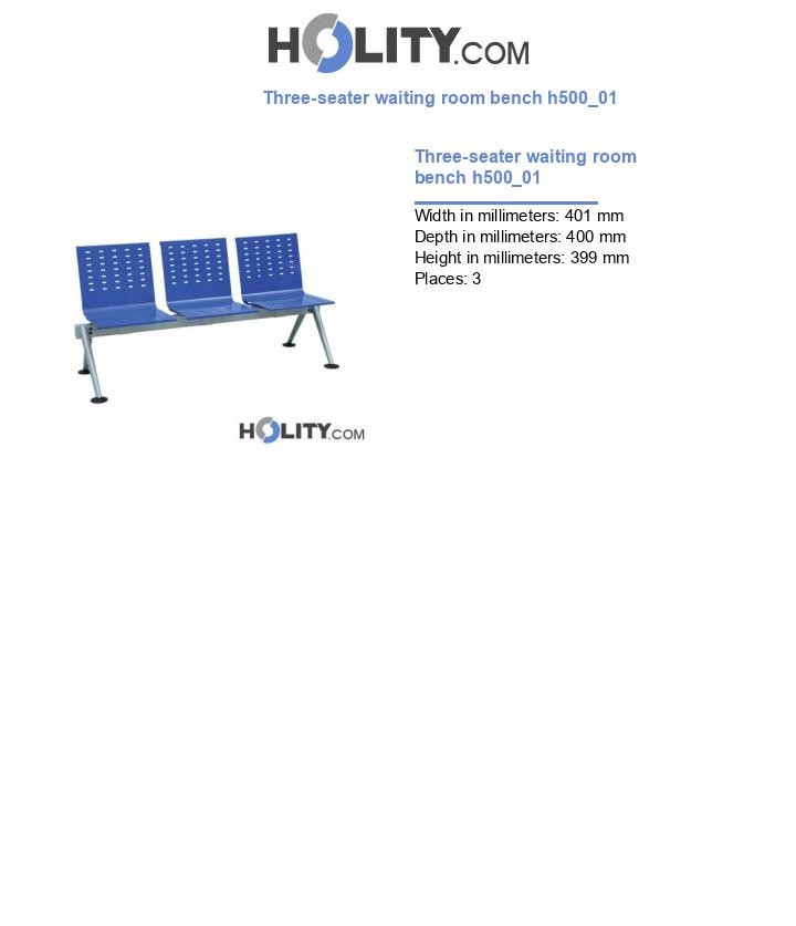 Three-seater waiting room bench h500_01
