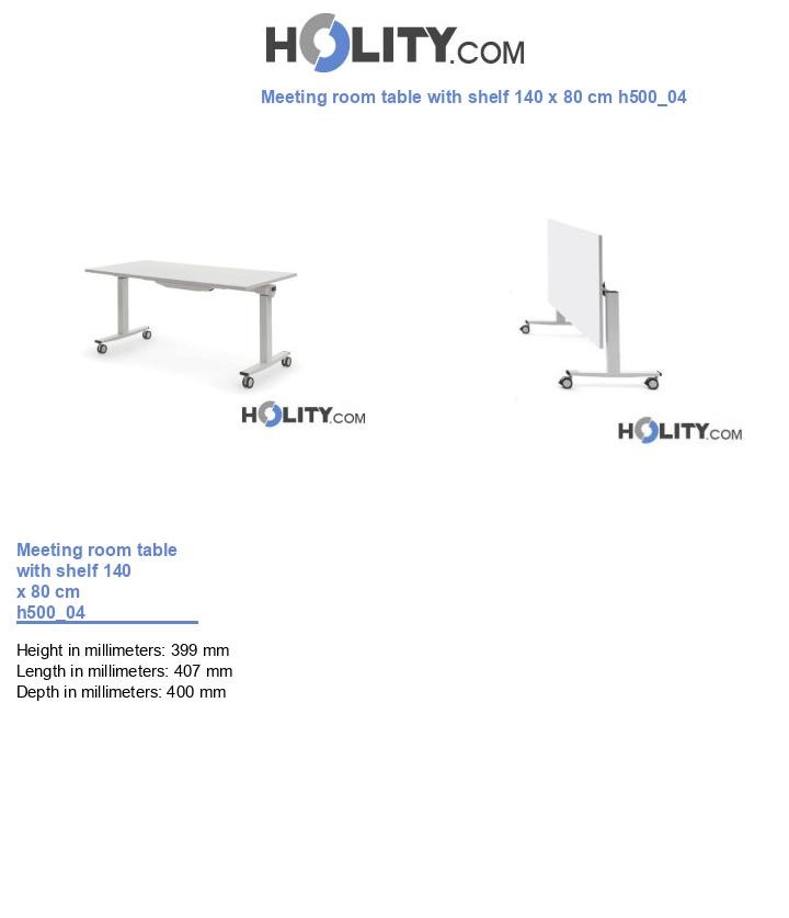 Meeting room table with shelf 140 x 80 cm h500_04