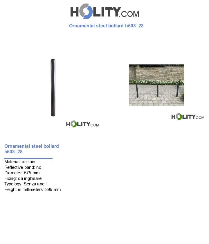 Ornamental steel bollard h503_28