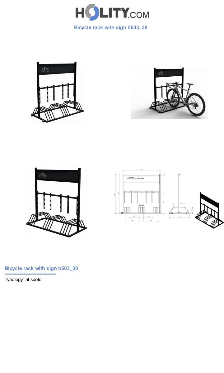 Bicycle rack with sign h503_30