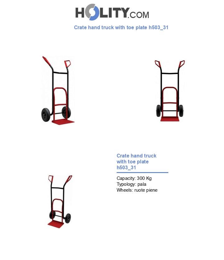 Crate hand truck with toe plate h503_31
